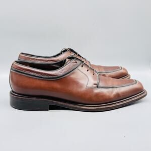 A Testoni Black Label Shoes Mens 12.5 Brown Leather Bologna Dress Apron Toe
